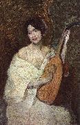 Alden J Weir Lady with a Mandolin Spain oil painting reproduction